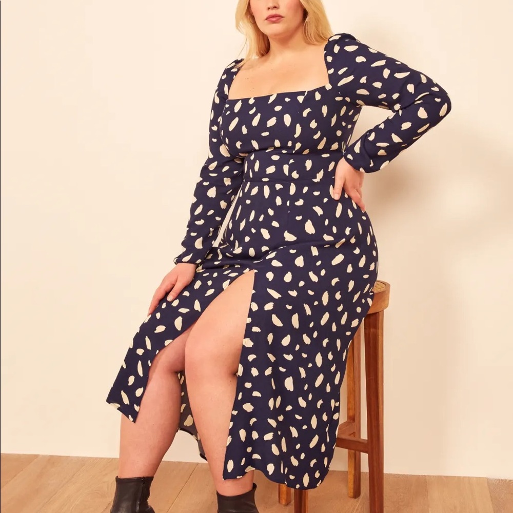 NWT Reformation Sigmund Long Sleeve Midi Dress